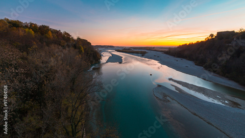 Sunset on Tagliamento river © zakaz86