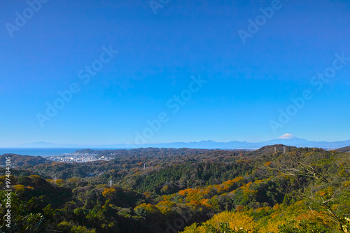 鎌倉アルプスハイキングコースの天園からの風景