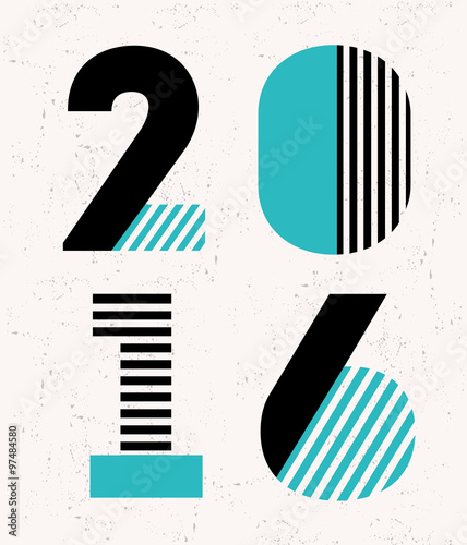 Happy New Year 2016 greeting card 
