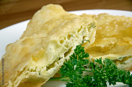 Cheburek  with cheese photo