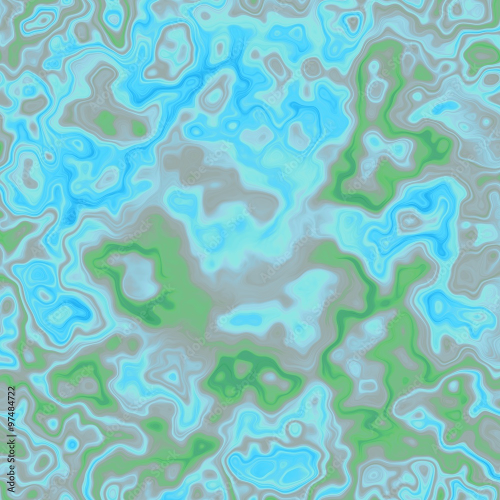 Fototapeta premium Blue and green abstract oil fractal