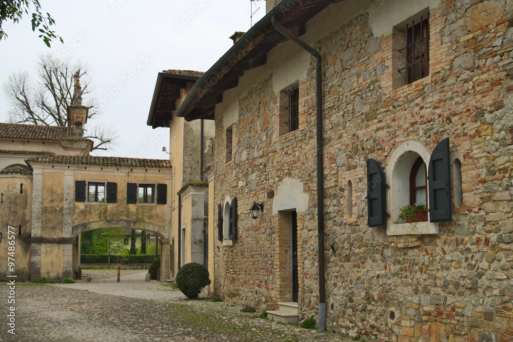 Ancient houses of the Strassoldo's castle, Friuli, Italy
