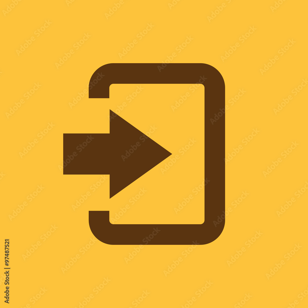 The login icon. Entry and input, authorization symbol. Flat The login icon. Entry and input, authorization symbol. Flat