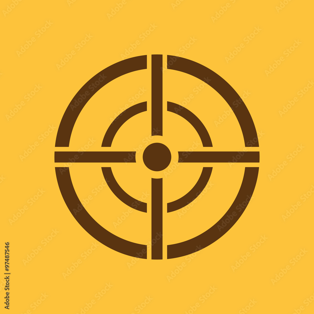 The aim bag icon. Crosshair and target, sight, sniper symbol. Flat The aim bag icon. Crosshair and target, sight, sniper symbol. Flat