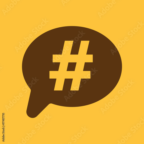 The hashtag icon. Social network and web communicate symbol. Flat