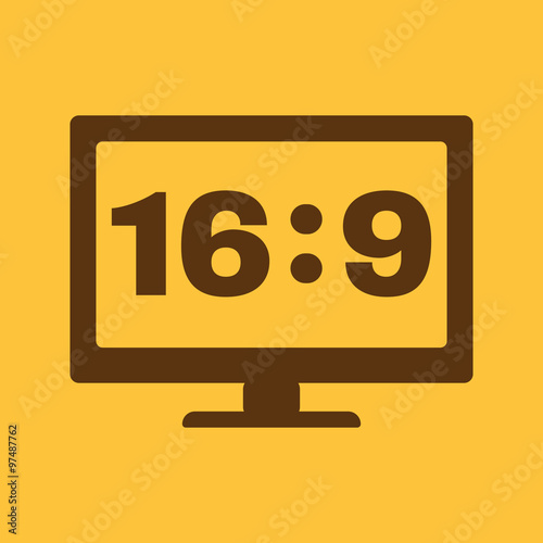 The aspect ratio 16 9 widescreen  icon. Tv and video symbol