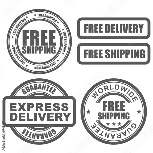 Express delivery and free worldwide shipping stamps