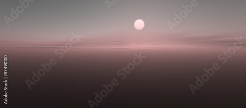 Fotografija The sunset against the cloudy horizon. With a pink tinge