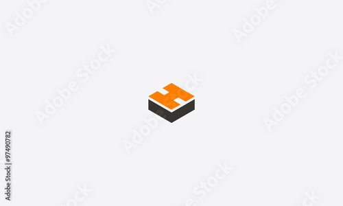 letter hv or vh box logo vector photo