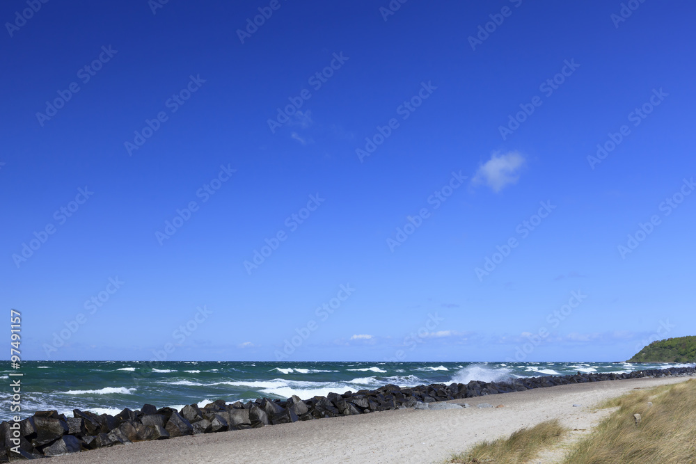 Hiddensee bei Sturm, Ostsee, Strand, Wellen