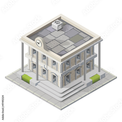 Vector mayoralty isometric building photo