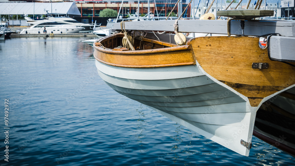 Lifeboat on the stern of a sailing vessel