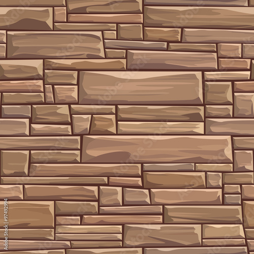 Seamless colored background wall of rectangular bricks.