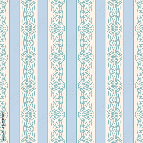 Seamless vintage blue pattern background