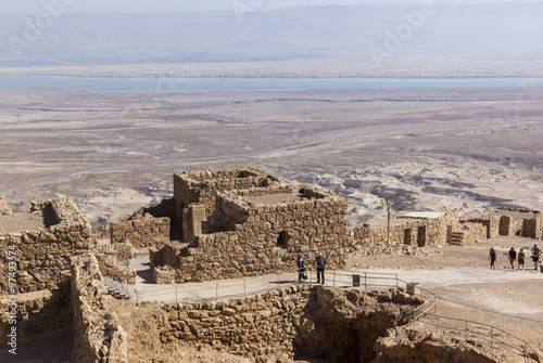 Ruins of ancient Masada fortress. Israel.