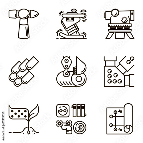 Vector set icon construction 