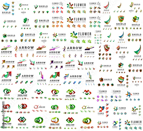Mega collection of universal logos, business abstract icons