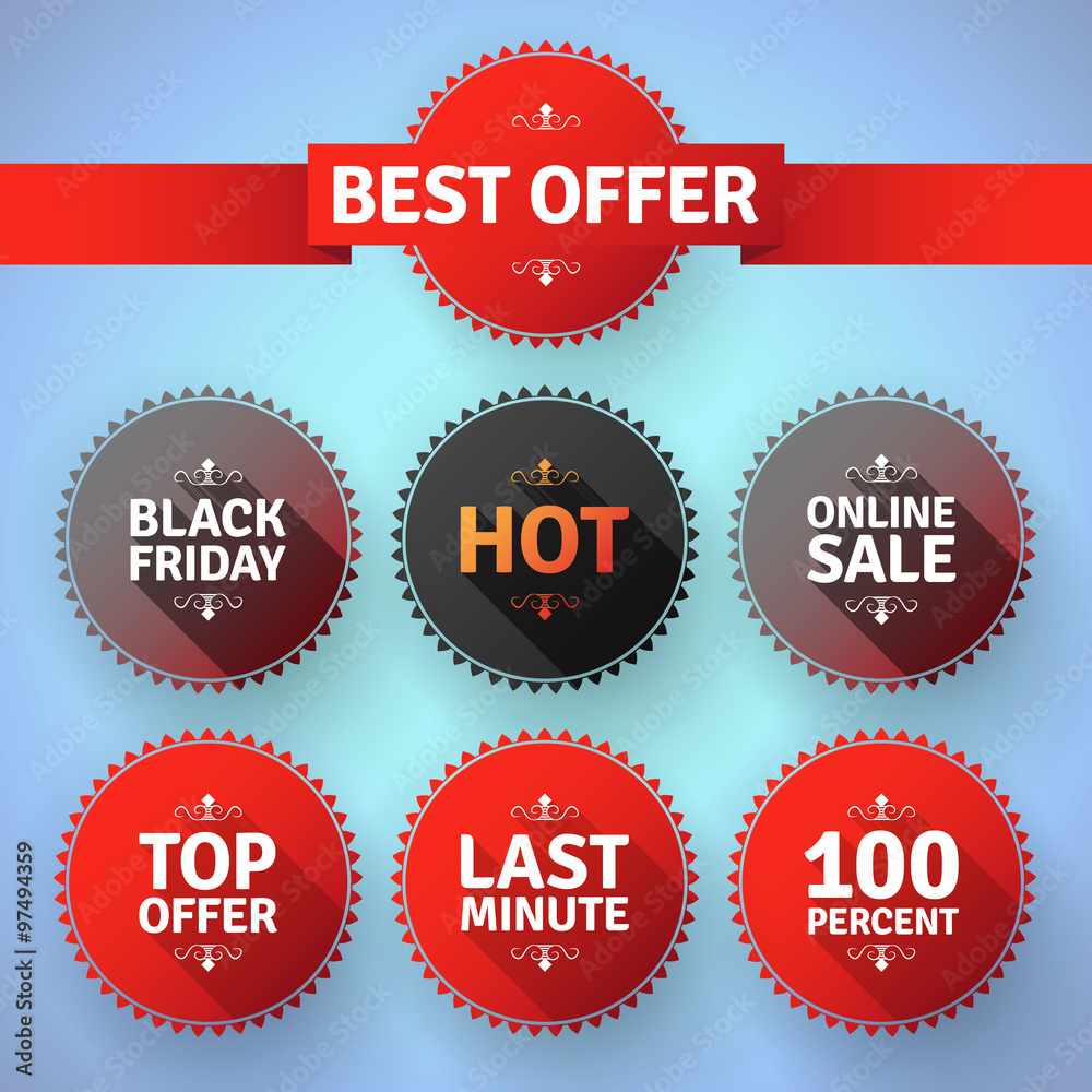 Fototapeta premium Modern round promotion badges. EPS10. 