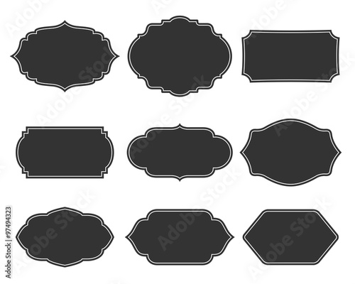 Set vector monochrome vintage frames.