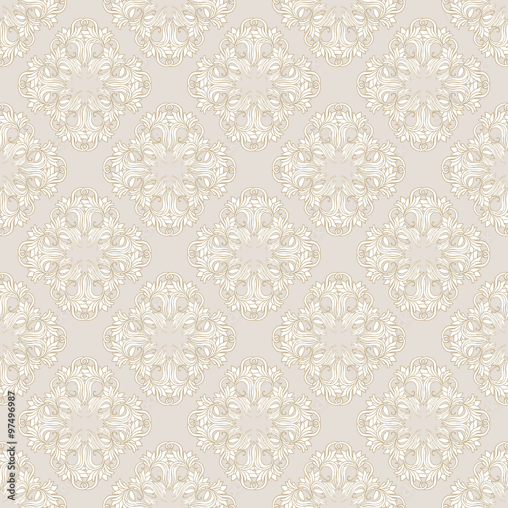 Seamless pattern. Vintage decorative elements. Perfect for printing on fabric or paper