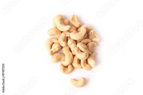 Cashew nuts isolated on a white background eco organic healthy lifestyle soft selective focus