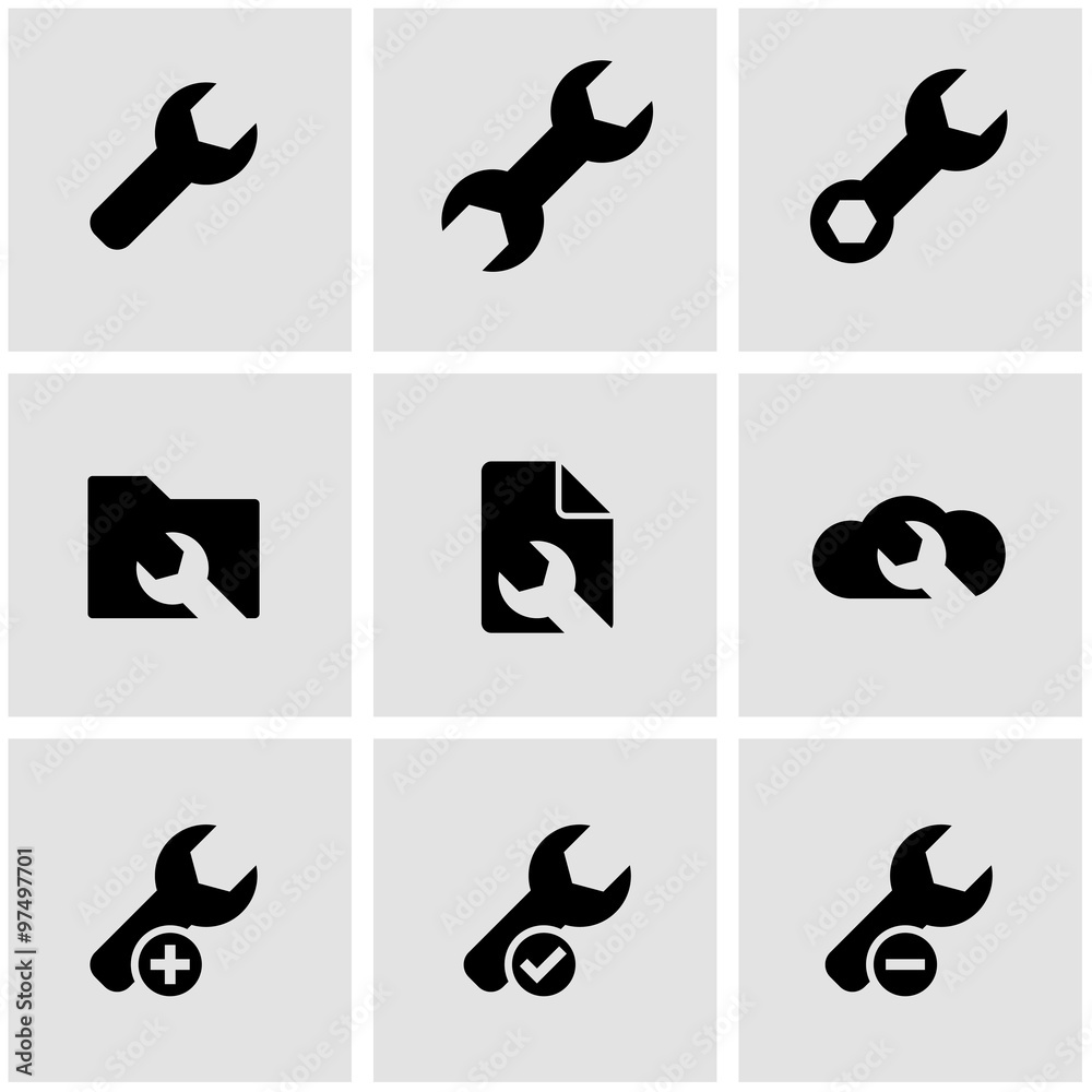 Vector black spanners icon set. Spanners Icon Object, Spanners Icon Picture, Spanners Icon Image - stock vector Vector black spanners icon set. Spanners Icon Object, Spanners Icon Picture, Spanners Icon Image - stock vector