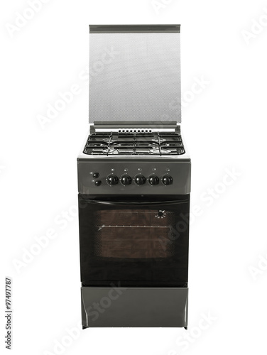 Gas Cooker with Single Oven front view isolated on white