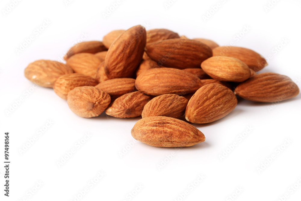Almonds isolated on white background Almonds isolated on white background