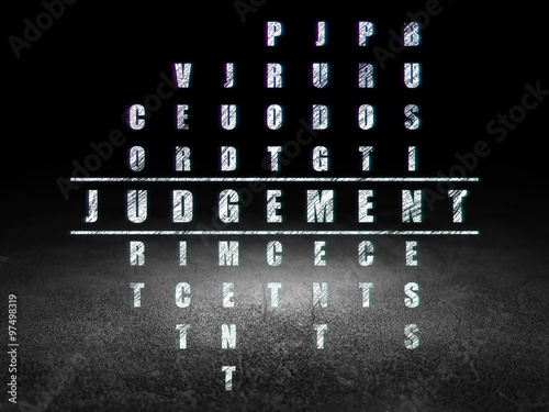 Law concept: Judgement in Crossword Puzzle photo