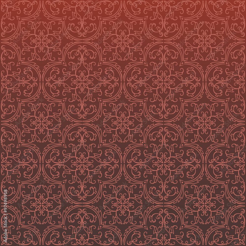 Seamless Damask Background Pattern Design and Wallpaper Made of Turkish Texture Ceramic Tiles in Vector Seamless Damask Background Pattern Design and Wallpaper Made of Turkish Texture Ceramic Tiles in Vector