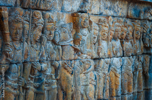 Full body Brahman Buddha stone Carvings at Borobudur temple