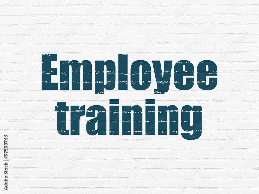 Education concept: Employee Training on wall background Education concept: Employee Training on wall background