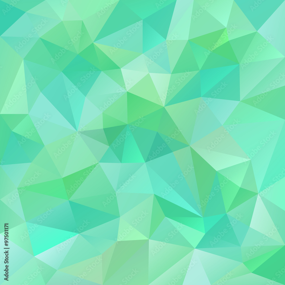 vector polygon background with irregular tessellations pattern - triangular design in fresh spring colors - pastel green