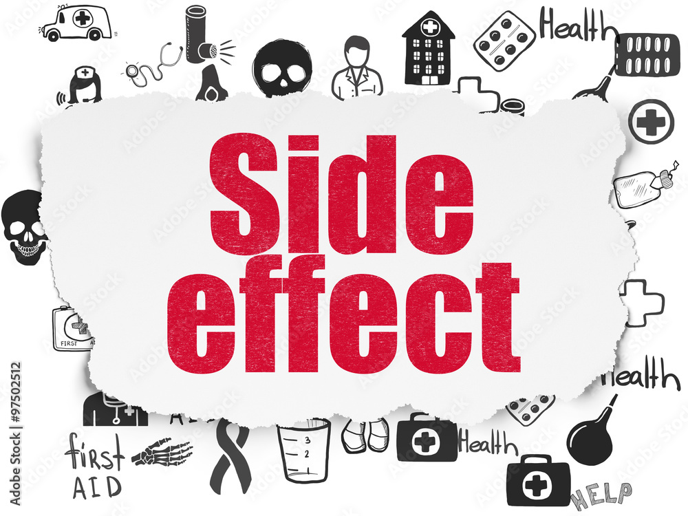 Fototapeta premium Health concept: Side Effect on Torn Paper background