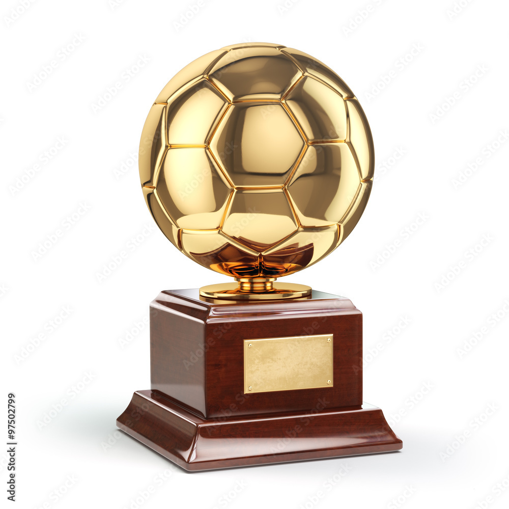 Football or soccer award. Golden trophy cup. Stock Illustration Adobe
