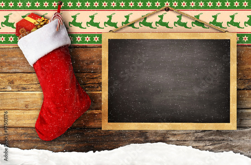 Foto Calza di natale con lavagna