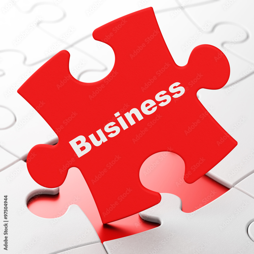 Business concept: Business on puzzle background Business concept: Business on puzzle background