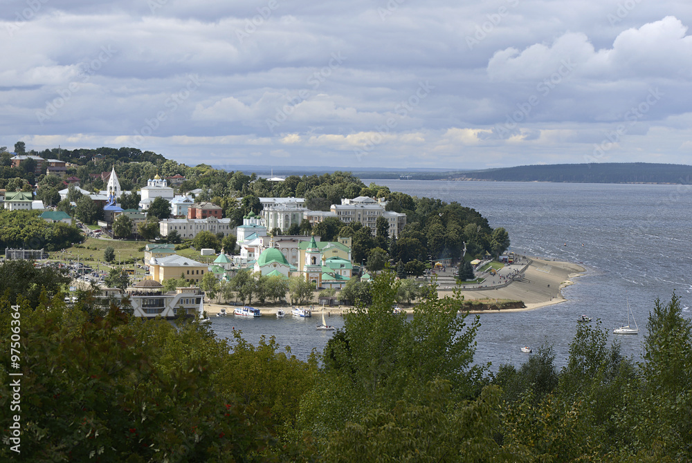 May 9, 2015: Photo of bankment of Volga river in Cheboksary. Chu