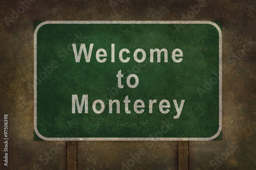 Welcome to Monterey, roadside sign illustration