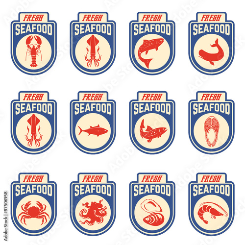 seafood labels set
