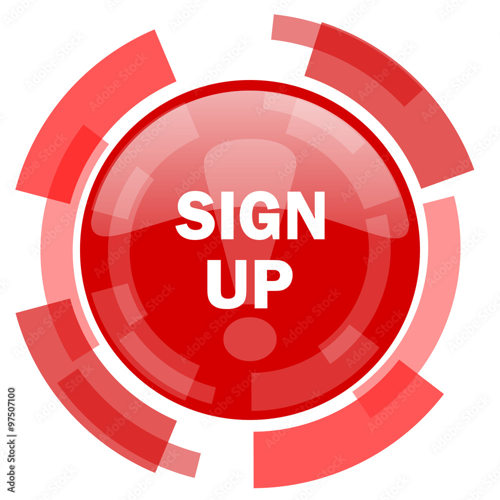 sign up red glossy web icon sign up red glossy web icon