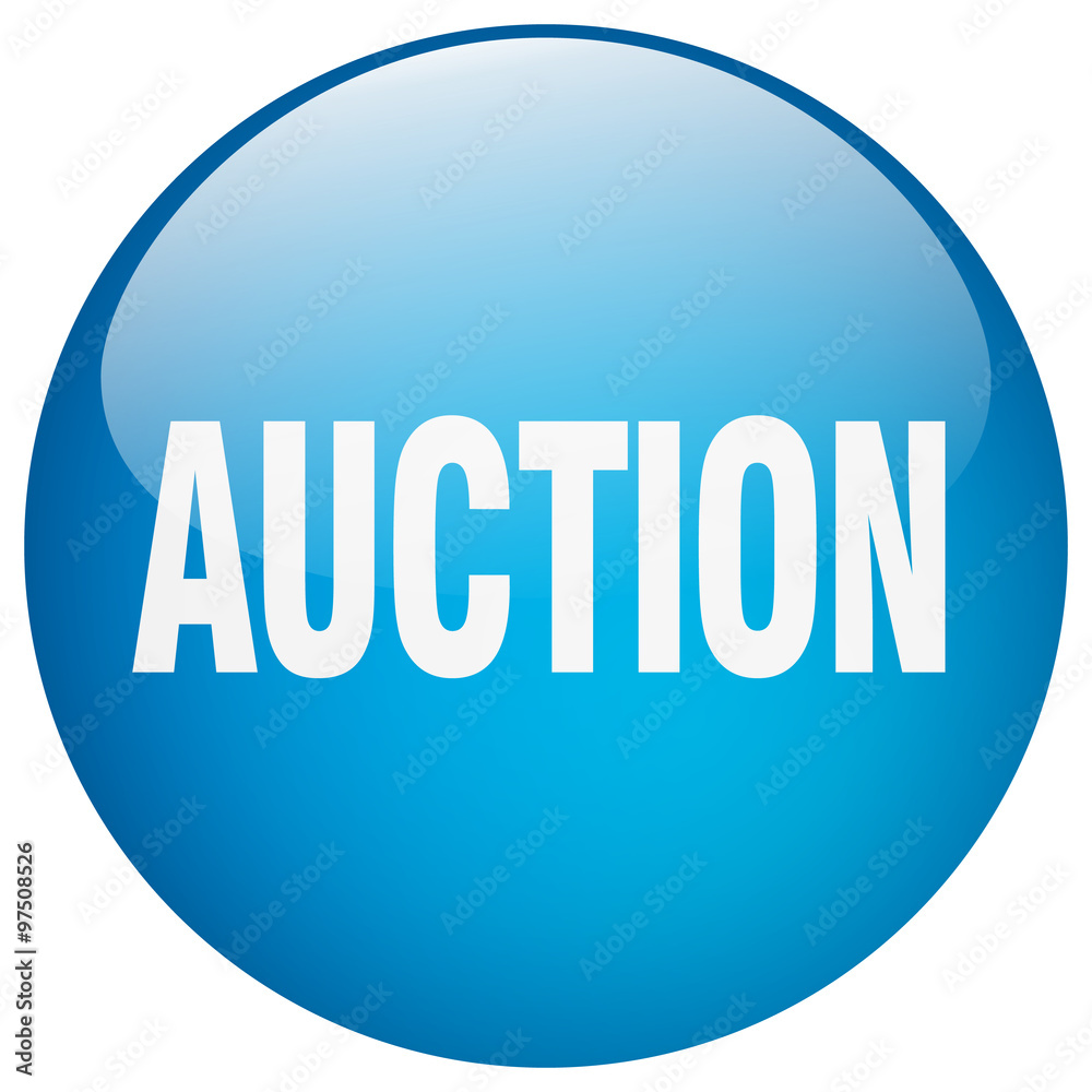 auction blue round gel isolated push button auction blue round gel isolated push button