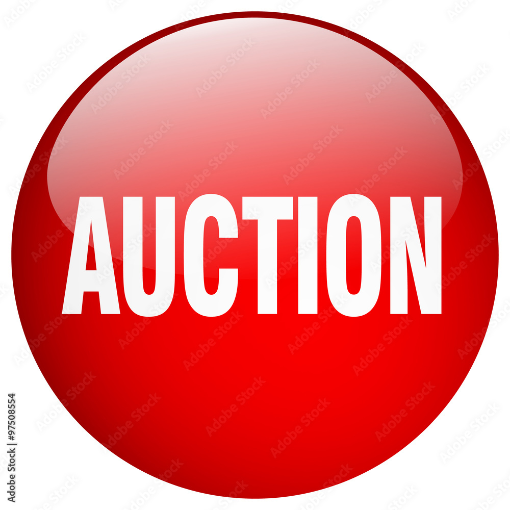 auction red round gel isolated push button auction red round gel isolated push button