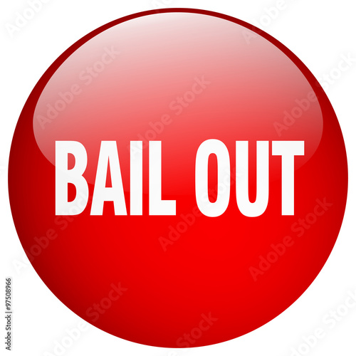 bail out red round gel isolated push button