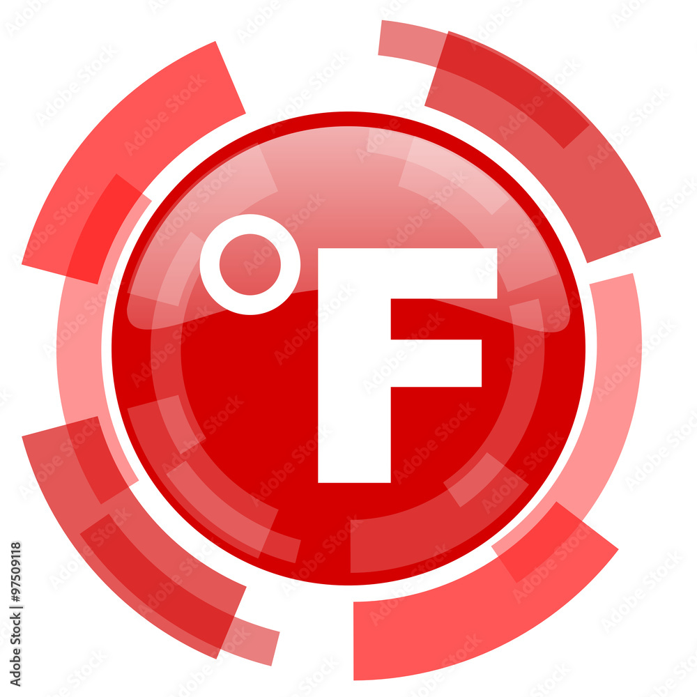 fahrenheit red glossy web icon