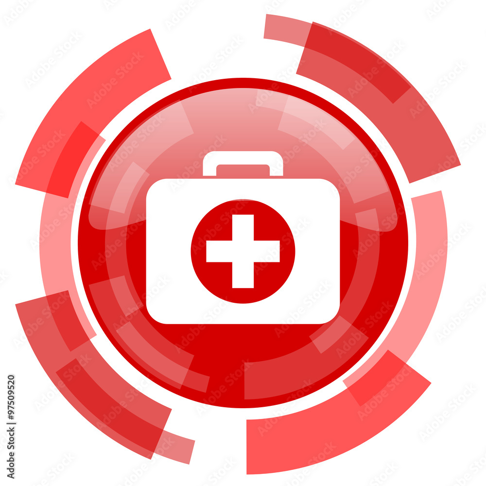 Obraz premium first aid red glossy web icon