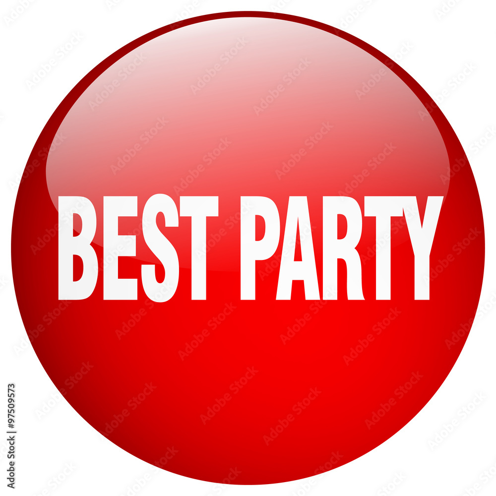 best party red round gel isolated push button best party red round gel isolated push button