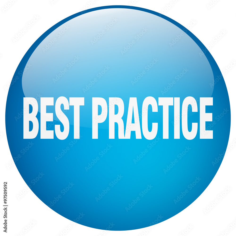 best practice blue round gel isolated push button best practice blue round gel isolated push button