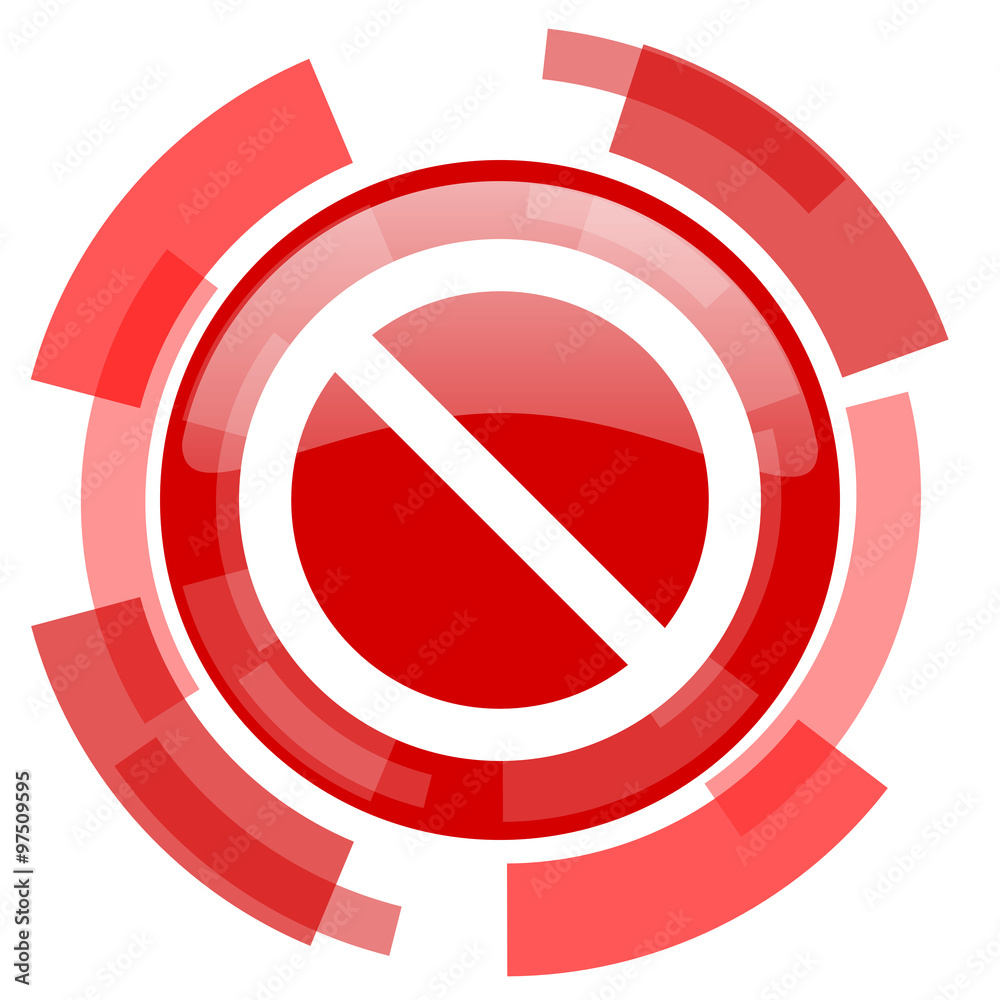access denied red glossy web icon
