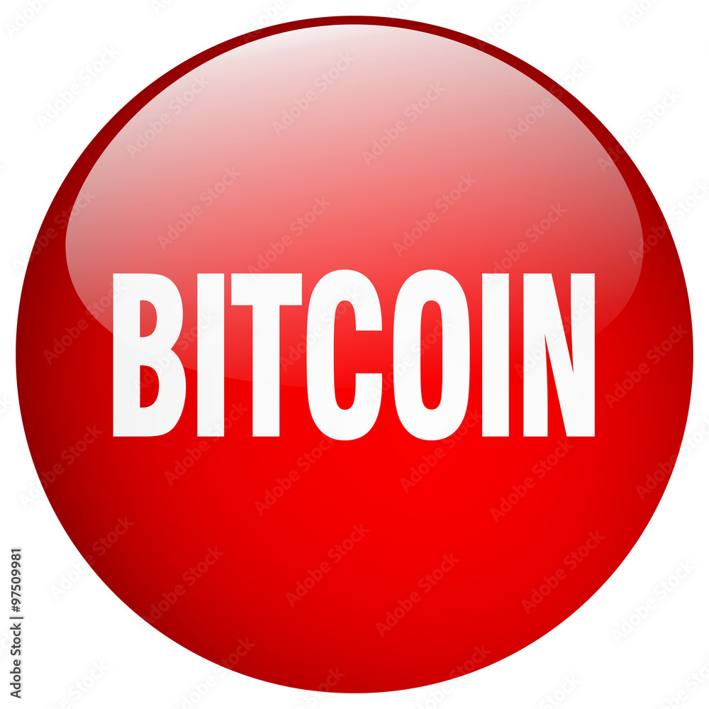 bitcoin red round gel isolated push button bitcoin red round gel isolated push button